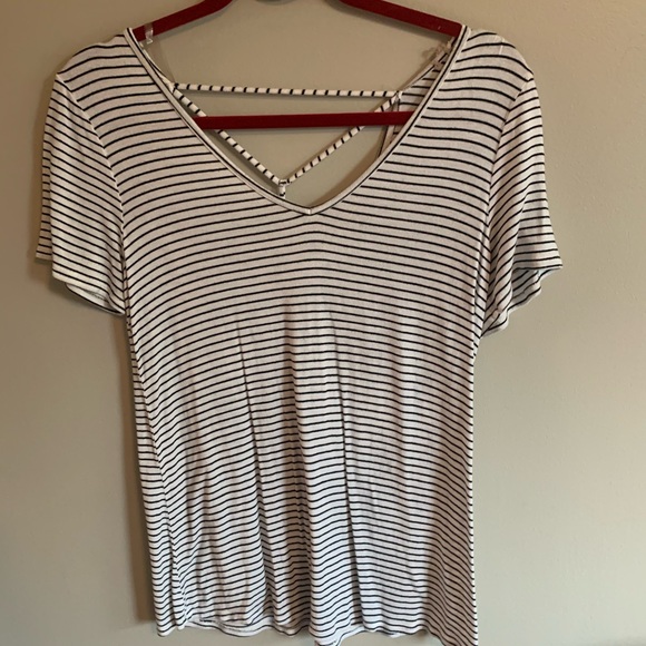 Striped Open Back Tee